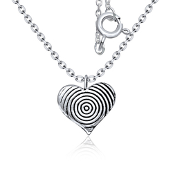 Heart Shaped Silver Kids Necklace SPE-3892